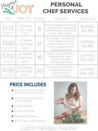 Pricing Thyme Joy Personal Chef Service Food Business Ideas Personal Chef