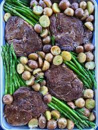 Steak And Potatoes With Asparagus Recipe Asparagus Recipes Healthy Asparagus Recipe Seared Salmon Recipes