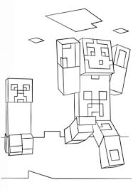 Disegno Di Steve E Creeper Di Minecraft Da Colorare Disegni Da