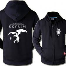 The Elder Scrolls 5 Skyrim Logo Cool Zip Up Hoodies Zip Up Hoodies Hoodies Skyrim