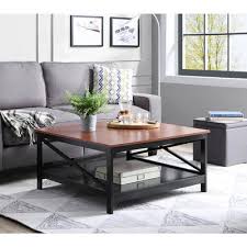 Oxford 36 Square Coffee Table Cherry Brown Black Johar Furniture Coffee Table Traditional Coffee Table Coffee Table Square