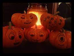 Decorating Mini Pumpkins Use Sharpies To Draw Cute Or Creepy Faces Pumpkin Drawing Halloween Pumpkins Carvings No Carve Pumpkin Decorating