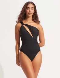 Collective Padded Cut Out One Shoulder Swimsuit | Seafolly | M&S