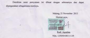 Sebenarnya pernyataan bisa dilakukan secara lisan maupun tertulis, tapi pernyataan yang diberikan. Fakta Penting Mengenai Tanda Tangan Di Atas Meterai Libera
