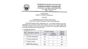 Badan kepegawaian negara ri (2017). Seleksi Penerimaan Cpns Kabupaten Blora 561 Formasi Tahun 2019 Depnakerja Com