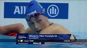 Britta steffen (25.46, 26.61) 52.07. Women S 100m Freestyle S4 Final London 2019 International Paralympic Committee