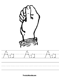 Aa Aa Aa Worksheet Sign Language Letters Spelling And Handwriting Sign Language