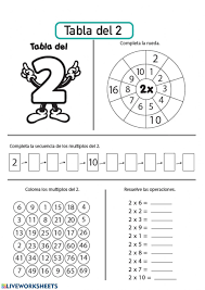 Tabla Del 2 Interactive Worksheet In 2020 Workbook My Teacher Your Teacher