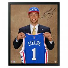 Ben simmons might have to barrel to the basket more regularly; Ben Simmons Autographed Draft Day Photo