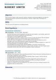 It's important that you redesign your resume so it complies with the core elements required by the. Government Contractor Resume Samples Qwikresume