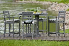 Polywood Pws143 2 Gy8065 La Casa Cafa C 5 Piece Counter Set W Cushions In Slate Grey Car Patio Furniture Sets Counter Height Dining Sets Bar Height Patio Set