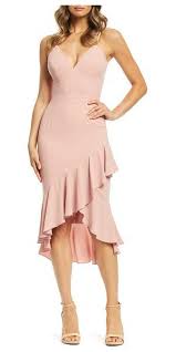 Dress The Population Wendy High Low Ruffle Cocktail Dress Blush Cocktail Dress Dress The Population Best Formal Dresses