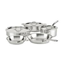 All Clad D3 Compact 8 Piece Cookware Set Created For Macy S Silver Cookware Set Stainless Steel Induction Cookware Cookware Set