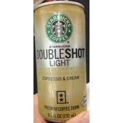 Starbucks Doubleshot Light Espresso Cream Coffee Drink Calories Nutrition Analysis More Fooducate