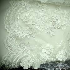 Hochzeitskleid mit federn tüll produkte sind am beliebtesten in north america, western europe, und africa. 3d Spitze Mit Blumenbordure 2 Bogenkanten In Off White Hochzeitskleid Spitze Pailletten Borduren