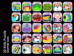 Puzzles in the baby games improve cognitive and motor skills, which are crucial in development of young children, while playing, toddlers learn names of about us babi family is all about kids and we have three key principles, which guide our app designs: Kids Puzzle Game Icon Design Puzzle Games For Kids Game Icon Design Puzzles For Kids