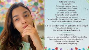 Every year i write a poem for earth day. Alia Bhatt Pens Poem To Celebrate Earth Day 2020 Watch Video Celebrities News India Tv