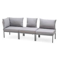 Kleine Gartenlounge Flexibel Stellbar 3 Teilig Grau Lounge Garten Lounge Und Grau