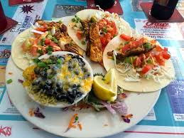 Blue crab fritter with tangerine. Fish Tacos Picture Of Thirsty Marlin Palm Harbor Tripadvisor