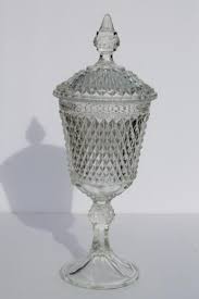 Get the best deals on collectible kitchen storage & organization replacement lids when you shop the largest online selection at ebay.com. Huge Vintage Glass Apothecary Jar Candy Dish W Lid Indiana Glass Diamond Point Glass Apothecary Jars Apothecary Jars Indiana Glass