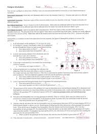 It is a recessive trait because generation ii does not have the disease and generations i and ii do have it. Pedigree Worksheet Biology Answers Nidecmege