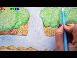 Ein bild von etwas was sie mag zum beispiel eine landschaft vllt mag sie ja paris dann kannst du denn eiffelturm zeichnen. Wasserfall Zeichnen Landschaft Malen How To Draw A Waterfall River Landscape Scenery Drawing Youtube