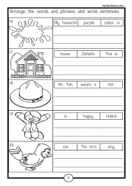 Sentence Writing Kindergarten Grammar Worksheets Teaching English Grammar Teaching English