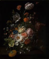Flowers in a glass vase rachel ruysch. Flowers In A Glass Vase On A Marble Ledge Rachel Ruysch Artwork On Useum