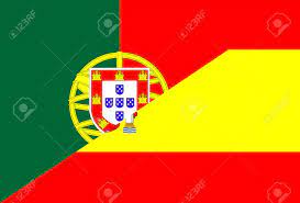 Spain vs portugal flags on soccer field stock photo kb photodesign 110367840. Portugal Spain Neighbor Countries Half Flag Symbol Stock Photo Picture And Royalty Free Image Image 74874593