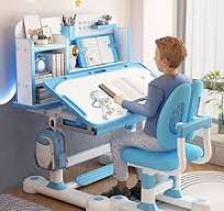 Childrens Desk Kids Functional Desk And Chair Set, Kids Table Height  Adjustable Children School Study Desk With Tilt Desktop Bookstand Led Light  Metal ...