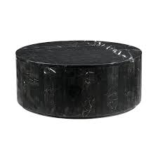 Black Marble Drum Coffee Table Drum Coffee Table Round Black Coffee Table Black Coffee Tables