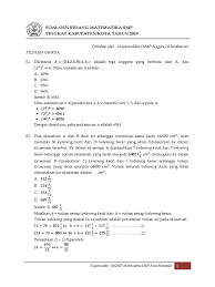 Contoh dari barisan aritmetika adalah sebagai berikut. Pembahasan Osk Matematika Smp 2019