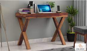 Best cool ideas for new office// iron frame wooden study desk. Select Poppy Solid Study Table Online Wooden Street Study Table Designs Wooden Study Table Study Table