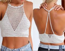 Boho Crochet Crop Top Ropa Crochet Ganchillo Ropa Bikini De Ganchillo