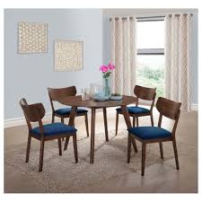 Majestic rectangular glass dining room table in landmark renovation. Carson Carrington Viby 5 Piece Dining Set With Navy Blue Chairs