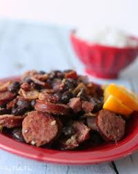 Black Beans And Rice With Sausage Play Party Pin Quick And Easy Feijoada Recipe Easy Feijoada Recipe Feijoada Recipe Brazilian Food