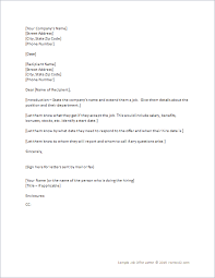 13 Sample Job Offer Letters Writing Letters Formats Examples