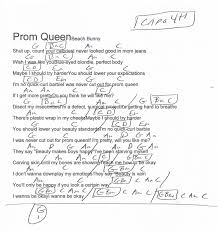 Prom Queen Beach Bunny Guitar Chord Chart Capo 4th In