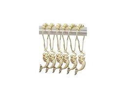 Decorative gold shower curtain hooks. 12pcs Mermaid Decorative Shower Curtain Hooks Stainless Steel Rings With Roller Balls For Linen Hanger Rust Proof Polished Chrome For Bathroom Decor Gold Newegg Com
