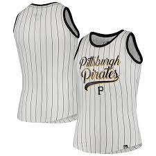 Girls Youth New Era White Black Pittsburgh Pirates Pinstripe Tank Top
