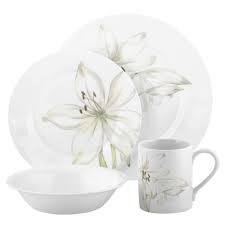 Black And White Corelle Dishes Corelle Impressions White Flower 16 Piece Pc Pcs Dinnerware Set Bowls Orchid Corelle Corelle Dinnerware Dinnerware Set Dinnerware Sets