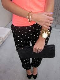 Black And White Polka Dot Top Outfit A Spoonful Of Style Polka Dot Pants Polka Dot Pants Style Business Casual Outfits