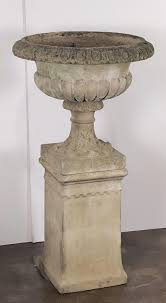 Urns, jewelry, pet memorials, outdoor memorials, picture frames Large English Garden Stone Planter Or Urn On Plinth Or Pedestal For Sale At 1stdibs