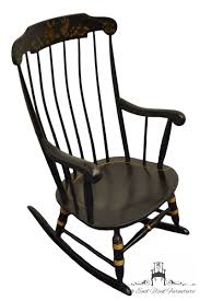 Nichols Stone Gardener Ma Hitchcock Black Gold Rocker Rocking Chair 73 6dc High End Used Furniture Nichols And Stone Rocking Chair Deep Seating