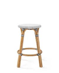 Nantucket washed woven rattan bar stool (backless) buy this comfortable rattan stool l perfect for a casual lifestyle. Riviera Black White Woven Rattan Backless Counter Stool
