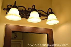 Half Bathroom Update And Mirrormate Giveaway The Cards We Drew Bathroom Light Fixtures Bathroom Lighting Light Fixtures