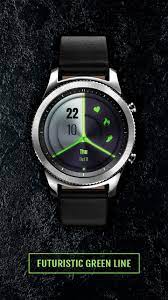 the white lion futuristic green line for gear s2 gear s3 gear sport and galaxy watch samsung watches futuristic watches futuristic