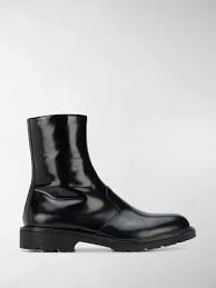 Black Boots White Sole Black Calf Leather Zipped Ankle Boots From Dries Van Noten Featuring A Round Toe A Side Zip Fastening And A Rubber Sole Boots Mens Shoes Online Chelsea Boots