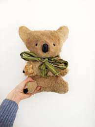 Large Vintage 1961 Real Fur Koala Bear Aussie Stuffed Animal Bear Toy Tourist Souvenirs From Australia Collectible Plush Stuffed Toy Bear In 2020 Bear Stuffed Animal Koala Bear Stuffed Animal Monkey Stuffed Animal