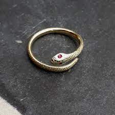 This one of a kind mens diamond skull ring is handcrafted in 10k white gold. 9ct Yellow Gold Serpent Snake Crossover Ring With Red Ruby Or Green Emerald Eyes Sophia Hargreaves Jewellery